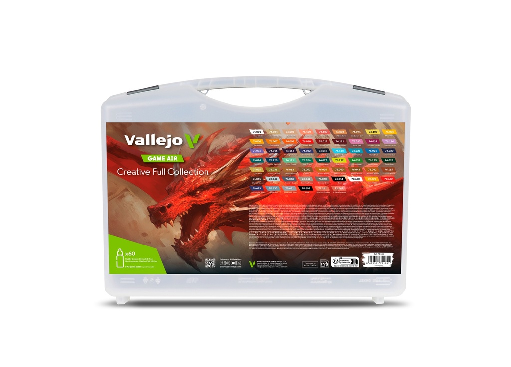 Game Air Color Case incl. 51 colors 18ml, 7 primers and 2 auxiliaries